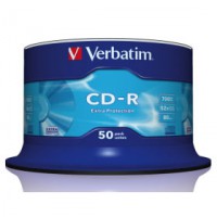 CD-R VERBATIM CAMPANA DA 50 SUPPORTI VERGINI 52X 700 MB AZO EXTRA PROTECTION